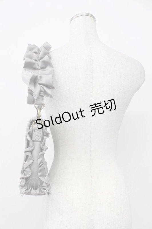 画像4: axes femme / フラワーシルエットフリルショルダーバッグ  グレー T-26-03-02-016-AX-BG-SA-ZTK046 (4)