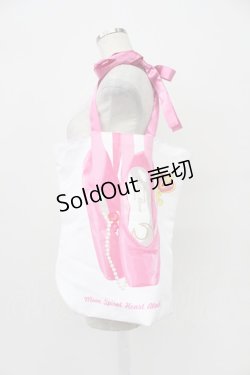 画像1: RoseMarie seoir / 劇場版「美少女戦士セーラームーンCosmos」×RoseMarie seoir reversible etude ballet bag  白×ピンク T-26-03-02-020-LO-BG-SA-ZT