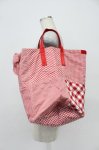 画像1: PINK HOUSE / ギンガムチェックパッチワークバケツバッグ  レッド T-26-03-02-024-LO-BG-SA-ZTK042 (1)