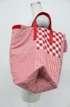 画像4: PINK HOUSE / ギンガムチェックパッチワークバケツバッグ  レッド T-26-03-02-024-LO-BG-SA-ZTK042 (4)