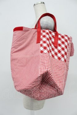 画像4: PINK HOUSE / ギンガムチェックパッチワークバケツバッグ  レッド T-26-03-02-024-LO-BG-SA-ZT