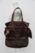 Maison de FLEUR / ダブルリボンギャザートートバッグ  ブラウン T-26-03-02-029-LO-BG-SA-ZT