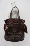 画像1: Maison de FLEUR / ダブルリボンギャザートートバッグ  ブラウン T-26-03-02-029-LO-BG-SA-ZTK042 (1)