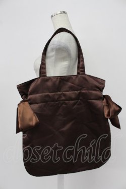 画像2: Maison de FLEUR / ダブルリボンギャザートートバッグ  ブラウン T-26-03-02-029-LO-BG-SA-ZT