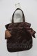 画像2: Maison de FLEUR / ダブルリボンギャザートートバッグ  ブラウン T-26-03-02-029-LO-BG-SA-ZT (2)