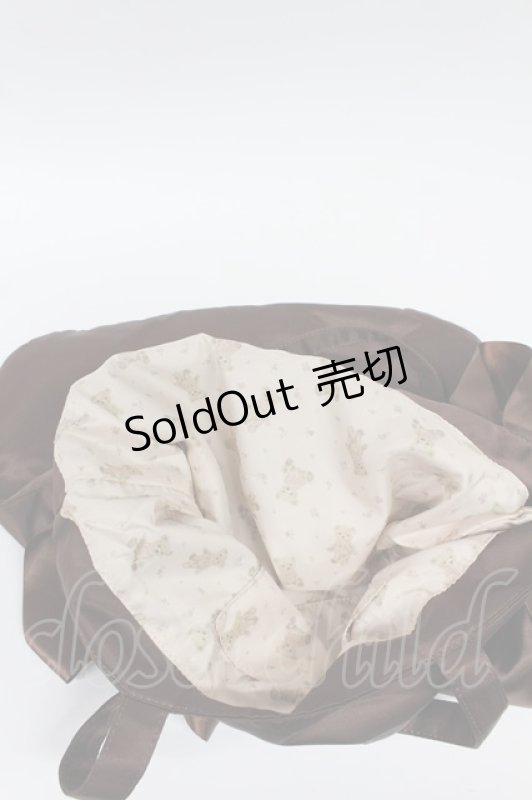 画像3: Maison de FLEUR / ダブルリボンギャザートートバッグ  ブラウン T-26-03-02-029-LO-BG-SA-ZTK042 (3)