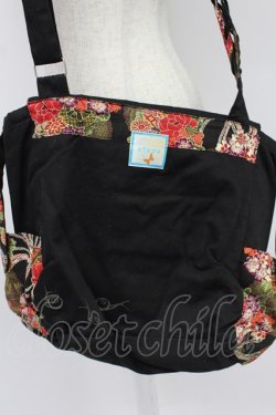 画像5: kikou / レースアップ和柄ショルダーバッグ  ブラック T-26-03-02-030-GO-BG-SA-ZT