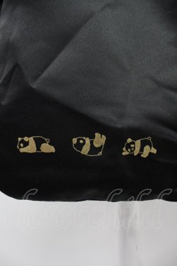 画像3: Maison de FLEUR / パンダチャーム付きダブルリボントートバッグ  黒 T-26-03-02-031-LO-BG-SA-ZT