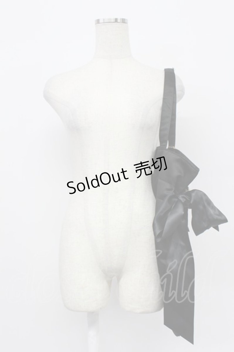 画像5: Maison de FLEUR / パンダチャーム付きダブルリボントートバッグ  黒 T-26-03-02-031-LO-BG-SA-ZTK046 (5)