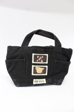 画像1: PINK HOUSE / ワッペンミニトートバッグ  黒 T-26-03-02-032-LO-BG-SA-ZT