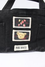 画像2: PINK HOUSE / ワッペンミニトートバッグ  黒 T-26-03-02-032-LO-BG-SA-ZTK046 (2)