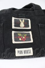 画像4: PINK HOUSE / ワッペンミニトートバッグ  黒 T-26-03-02-032-LO-BG-SA-ZTK046 (4)