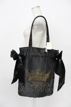 画像1: 水曜日のアリス / サテンリボントート  ブラック T-26-03-02-033-PU-BG-SA-ZT