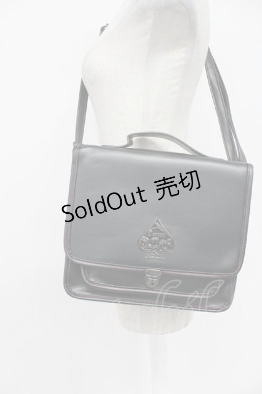 画像3: Deorart / スペードモチーフショルダーバッグ  黒Ｘシルバー T-26-03-02-039-PU-BG-SA-ZTK046 (3)
