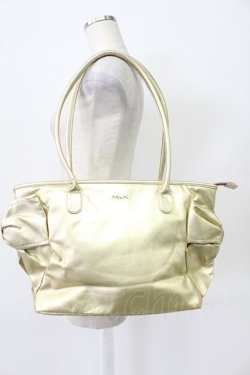 画像1: MILK / サイドリボントートバッグ  ゴールド T-26-03-02-004-ML-BG-SA-ZT