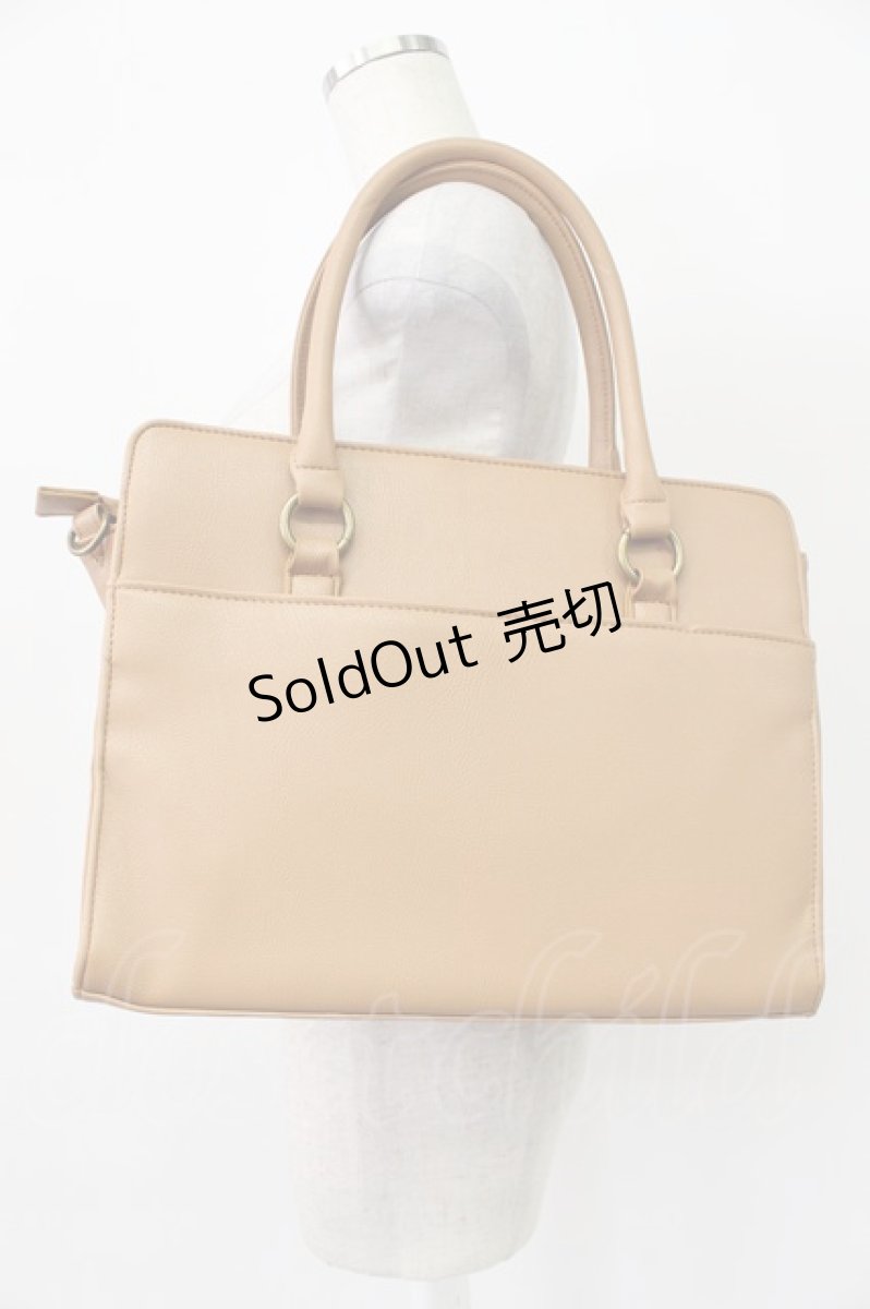 画像2: axes femme / スカラップリボン薔薇型押し2WAYトートバッグ  ベージュ T-26-03-02-005-AX-BG-SA-ZTK046 (2)
