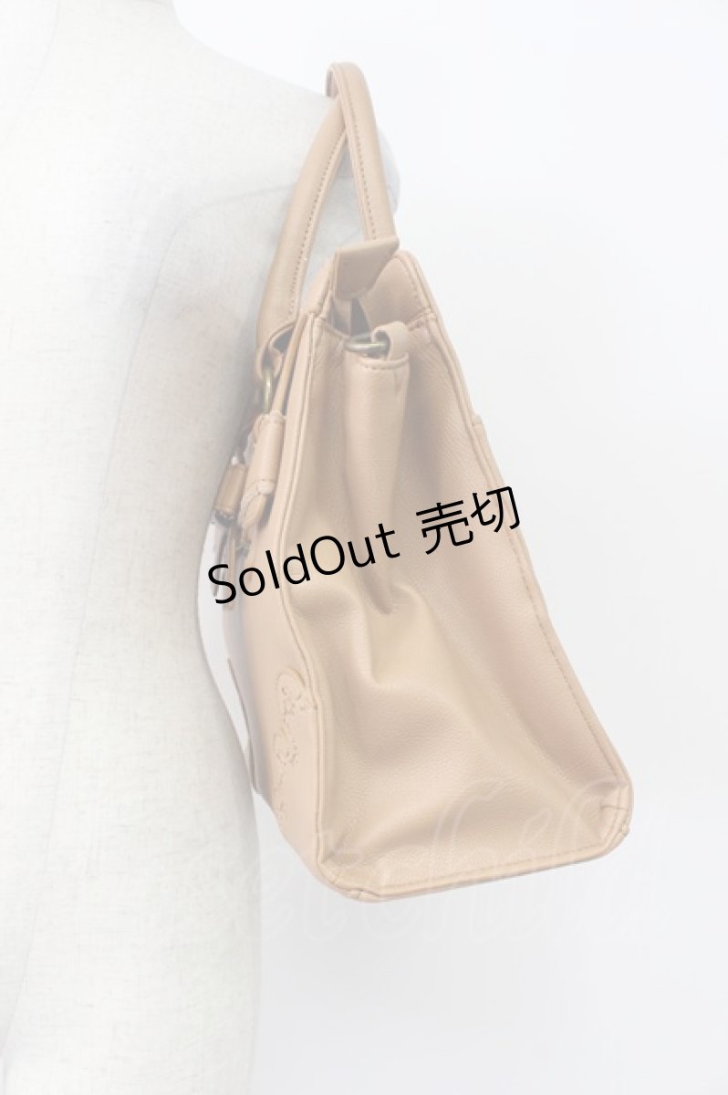画像3: axes femme / スカラップリボン薔薇型押し2WAYトートバッグ  ベージュ T-26-03-02-005-AX-BG-SA-ZTK046 (3)