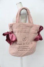 画像1: Maison de FLEUR / ボアダブルリボントートバッグ  ピンク T-26-03-02-013-LO-BG-SA-ZTK042 (1)
