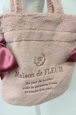 画像2: Maison de FLEUR / ボアダブルリボントートバッグ  ピンク T-26-03-02-013-LO-BG-SA-ZT