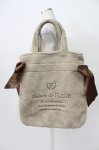 画像1: Maison de FLEUR / ボアダブルリボントートバッグ  ベージュ T-26-03-02-014-LO-BG-SA-ZTK042 (1)