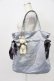 画像1: Maison de FLEUR / ラビットチャーム付きダブルリボントートバッグ  グレーＸアイボリー T-26-03-02-015-LO-BG-SA-ZT (1)