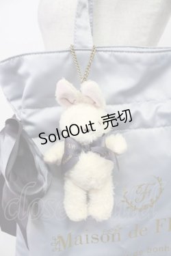 画像2: Maison de FLEUR / ラビットチャーム付きダブルリボントートバッグ  グレーＸアイボリー T-26-03-02-015-LO-BG-SA-ZT