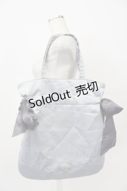 画像4: Maison de FLEUR / ラビットチャーム付きダブルリボントートバッグ  グレーＸアイボリー T-26-03-02-015-LO-BG-SA-ZT