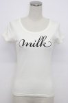 画像1: MILK / MILKロゴTee  オフ×ブラック T-26-03-06-001-ML-TS-SA-ZT637 (1)