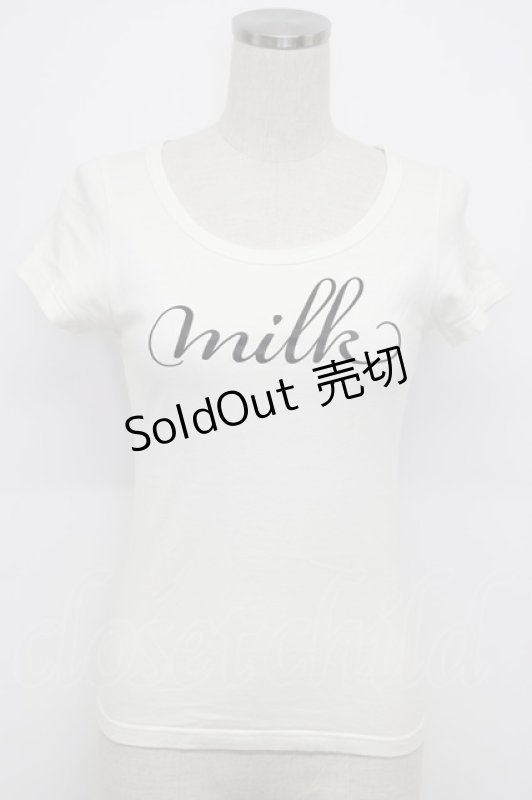 画像1: MILK / MILKロゴTee  オフ×ブラック T-26-03-06-001-ML-TS-SA-ZT637 (1)