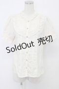 axes femme / スタンド襟レースブラウス  アイボリー T-26-03-06-003-AX-BL-SA-ZT