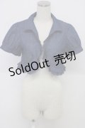 axes femme / フリルシャツ風ボレロ  青デニム T-26-03-06-022-AX-TO-SA-ZT637