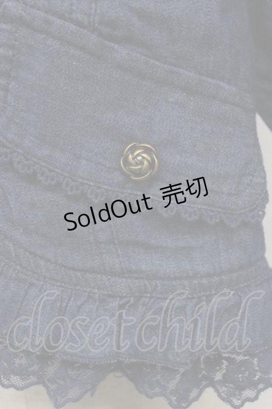 画像3: axes femme / フリルシャツ風ボレロ  青デニム T-26-03-06-022-AX-TO-SA-ZT637 (3)