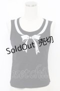 MILK / リボンノースリーブトップス  ブラック T-26-03-06-026-ML-TO-SA-ZT637