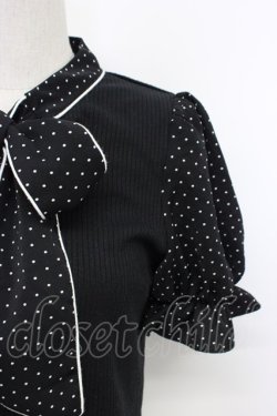 画像3: evelyn / ドット切り替えリボンタイトップス  黒Ｘ白 T-26-03-06-028-LO-TO-SA-ZT