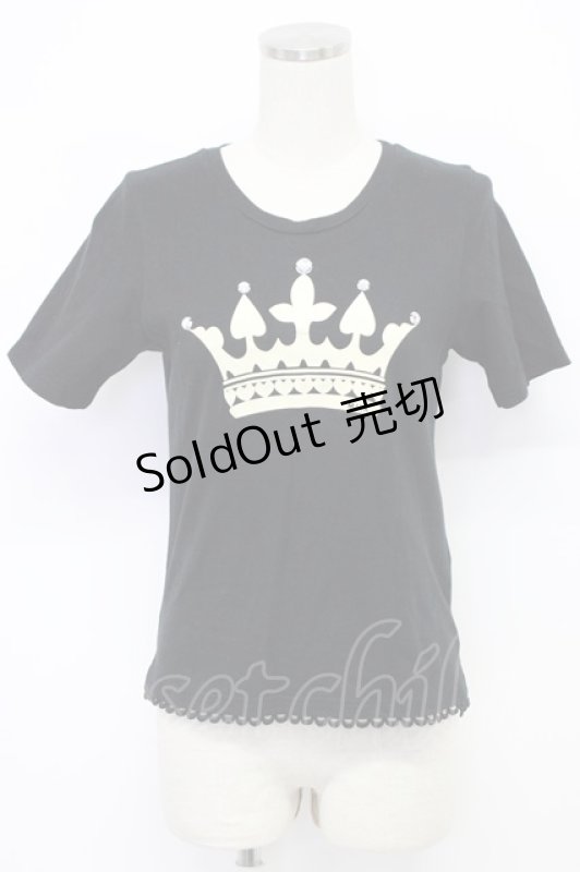 画像1: MILK / クラウンTシャツ  ブラック T-26-03-06-031-ML-TS-SA-ZT637 (1)