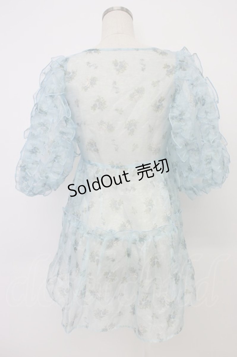 画像2: Candy Stripper / BABY RABBIT CACHE-COEUR DRESS  サックス T-26-03-06-041-PU-OP-SA-ZT637 (2)