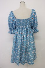画像2: Candy Stripper / TINY DAISY PUFF SLEEVE DRESS 2 青Ｘ白 T-26-03-06-042-PU-OP-SA-ZT637 (2)