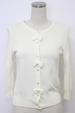 画像1: MILK / トリプルRibbonカーディガン  アイボリー T-26-03-06-005-ML-TO-SA-ZT