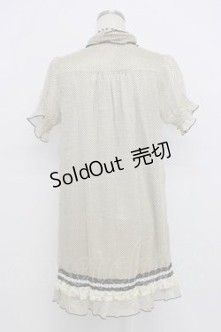 画像2: axes femme / フロッキードットブラウスワンピース  アイボリーＸ黒 T-26-03-06-044-AX-OP-SA-ZT