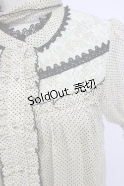 画像5: axes femme / フロッキードットブラウスワンピース  アイボリーＸ黒 T-26-03-06-044-AX-OP-SA-ZT