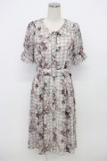 axes femme / 花柄フェミニンワンピース M ピンク T-26-03-06-047-AX-OP-SA-ZT