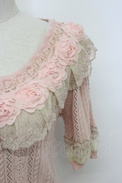 画像3: axes femme / シフォンお花レース重カーデ  ピンク T-26-03-06-006-AX-TO-SA-ZT