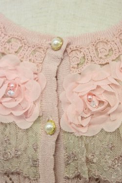 画像4: axes femme / シフォンお花レース重カーデ  ピンク T-26-03-06-006-AX-TO-SA-ZT