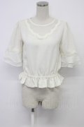 couture BY ROJITA / チュールスカラップ切替半袖ブラウス  アイボリー T-26-03-06-002-GO-BL-SA-ZT