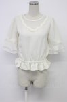 画像1: couture BY ROJITA / チュールスカラップ切替半袖ブラウス  アイボリー T-26-03-06-002-GO-BL-SA-ZT637 (1)