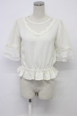 画像1: couture BY ROJITA / チュールスカラップ切替半袖ブラウス  アイボリー T-26-03-06-002-GO-BL-SA-ZT637 (1)