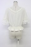 画像2: couture BY ROJITA / チュールスカラップ切替半袖ブラウス  アイボリー T-26-03-06-002-GO-BL-SA-ZT637 (2)