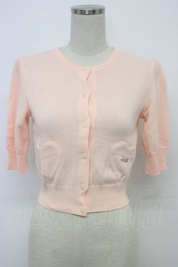 画像1: MILK / ツインハートカーデ  ピーチ T-26-03-06-015-ML-TO-SA-ZT