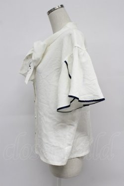 画像4: axes femme / 夏の星空刺繍ボウタイブラウス M ホワイト T-26-03-07-019-AX-BL-SA-ZT