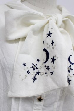 画像5: axes femme / 夏の星空刺繍ボウタイブラウス M ホワイト T-26-03-07-019-AX-BL-SA-ZT